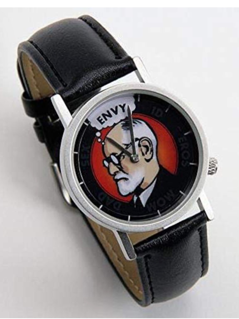 Unemployed Philosophers Guild Watch Sigmund Freud Black Band - Battery Needed